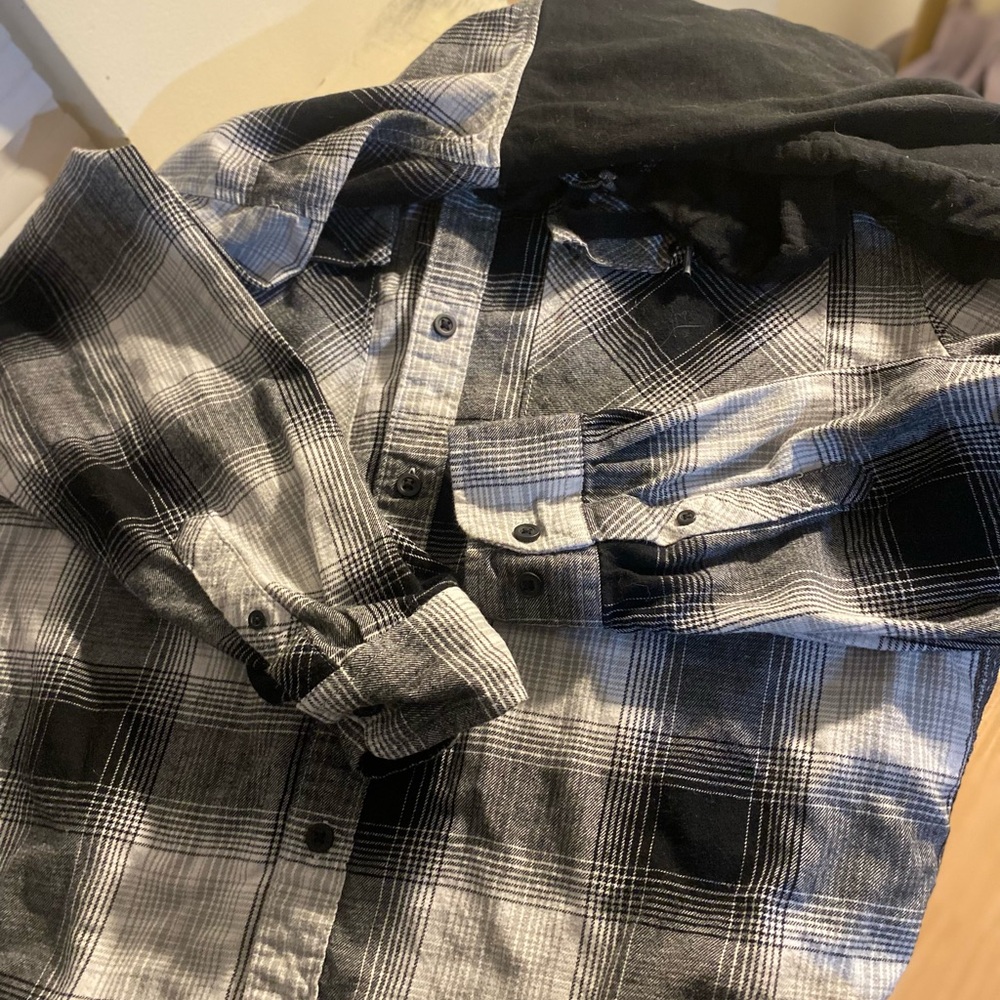 Black and white flannel shirt #flannel mens small